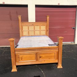 Queen Size Bed With New Mattress