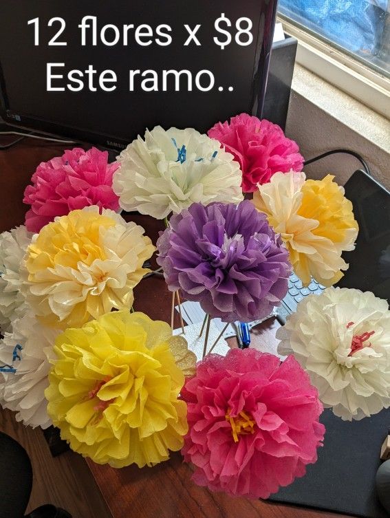 Set De Flores De Papel,