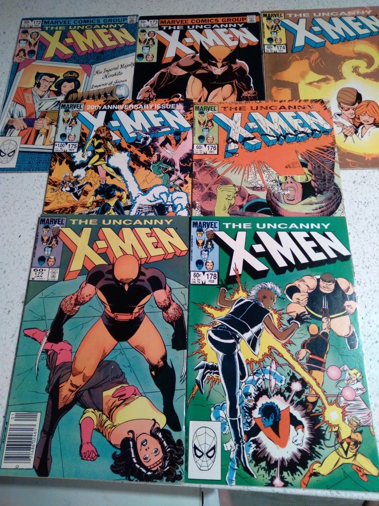 Uncanny X-Men #172-178 (lot of seven bronze age Marvel comic books)