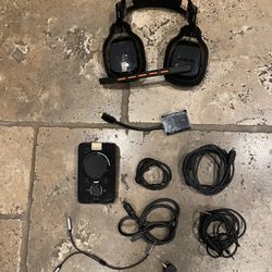Astro A40 TR Wired Gaming Headphones headset w/MixAmp Pro MA3P03 Dolby input SV 0.5A  for Playstation PS4 w/cables Gently Used