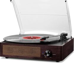 Bluetooth Record Player Turntable 3 Speed Portable Vinyl Player with Speakers