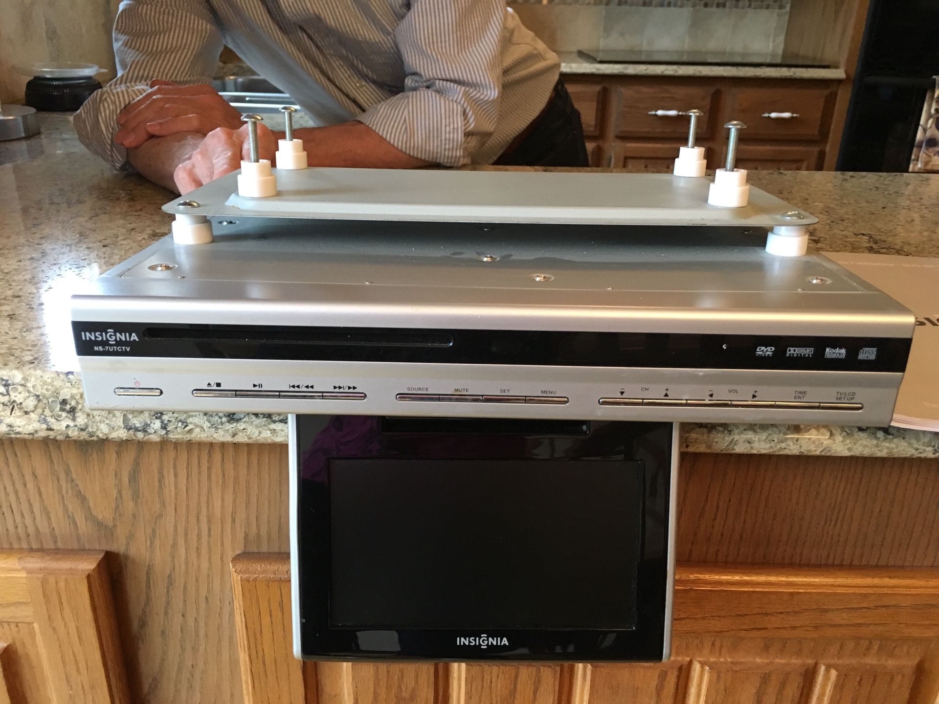 Under cabinet TV, Radio, DVD player with remote