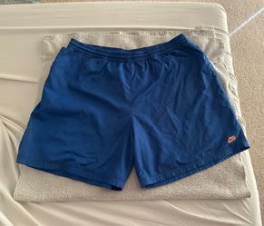 Like New Super Clean Nike SB Mens Mesh Lined Skate Active Shorts Size XXL Blue with Orange Logo
