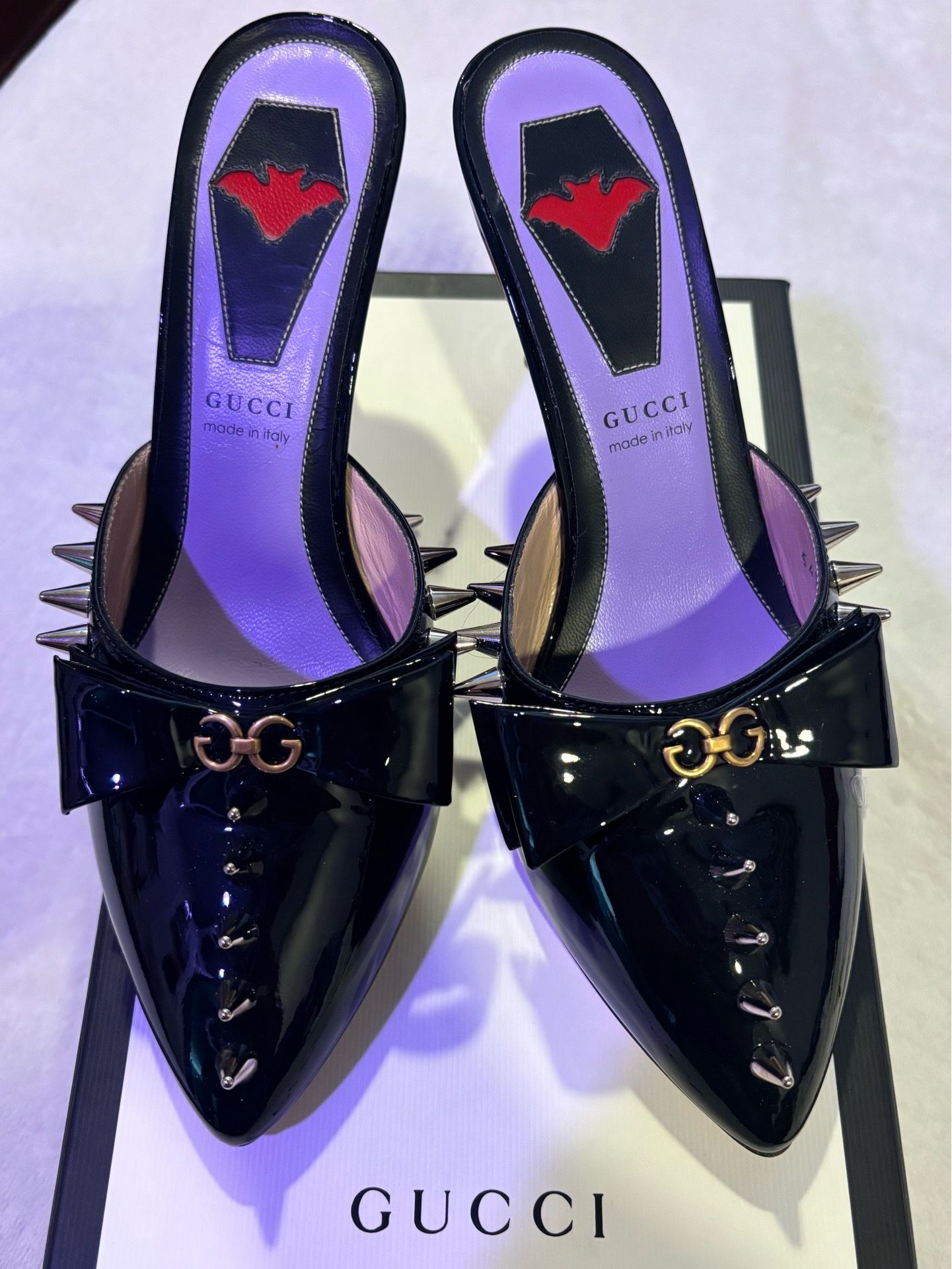 Gucci Patent Leather Mules