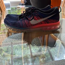 Like New Nike Flyknit Max Blue Glow/Bright Mango