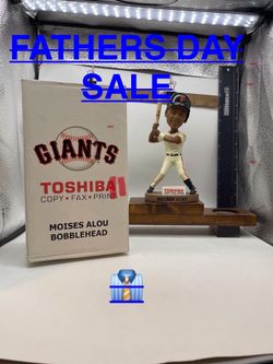 👔Father’s Day 👔 Moises Alou San Francisco Giants bobblehead. It was a stadium giveaway (SGA) item sponsored by Toshiba during the 2006 baseball seas