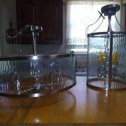 Brush Nickel Light Fixtures (3 Ea)