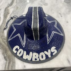 Dallas Cowboys hand painted straw hat and signed by Dak Prescott