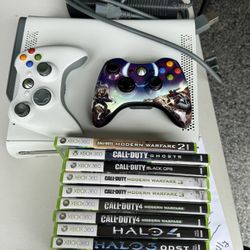 XBOX 360 With Halo & Call Of duty Games