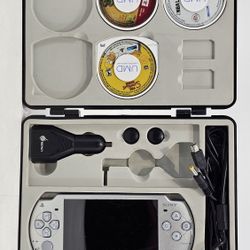 Sony PSP 2001 Slim Silver Handheld System Only (TESTED No Charger Battery Cover)