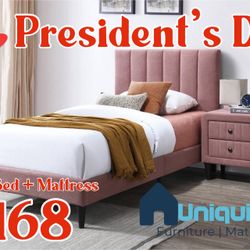 Pink Twin Bed Frame And Mattress Included 