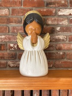 Vintage African American Angel 18" Christmas Blow Mold Grand Venture No Light Christmas
