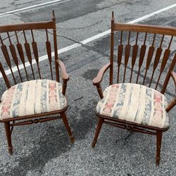 Pair Of  Vintage ‘Tell City’ Brand Wood Chairs - Made In USA