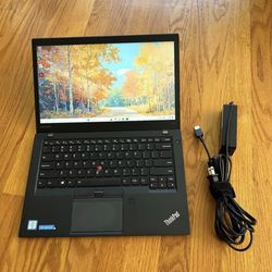 14 inches Lenovo ThinkPad T460s Laptop Win11 Pro i5 @2.8Ghz SSD 256Gb RAM 8Gb Microsoft Office