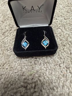 Aquamarine birth month earrings