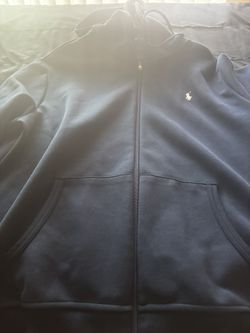 Navy Polo Hoodie Zip Up