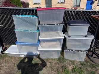 11 Plastic Storage Bins Sterilite Totes