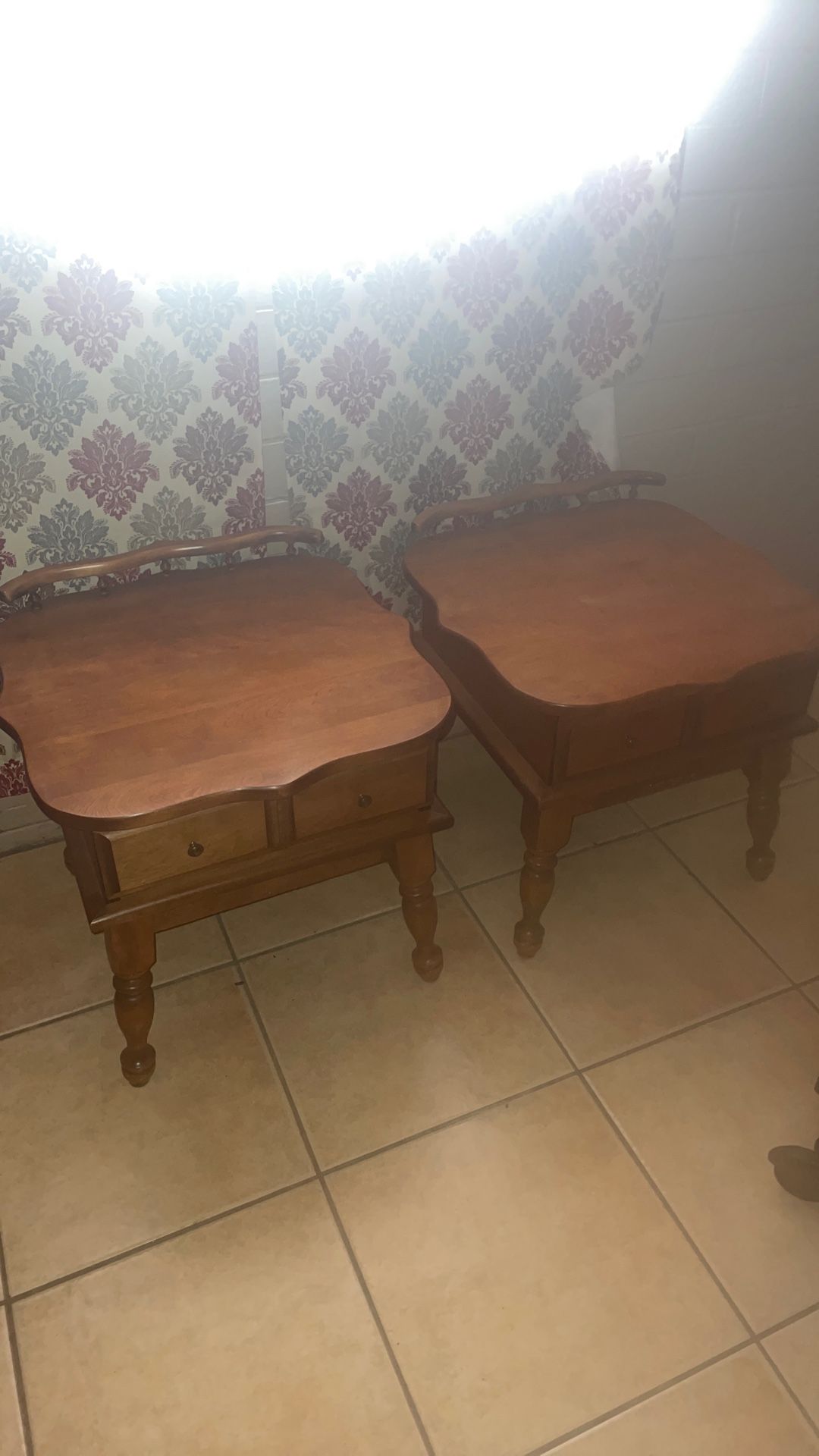Matching End Tables! Antique And Beautiful!