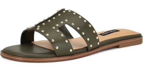 Nine West Women's Giny Medium Green 310 Size 7.5 M Sandals