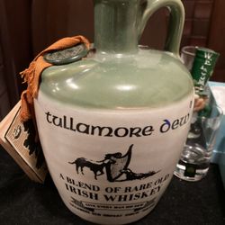 Vintage Tullamore Dew Finest Irish Whiskey Jug Bottle Decanter 