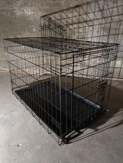 Medium wire folding dog crate