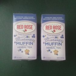 Yummy Red Rose Blueberry Muffin Tea w/ Stevia  2 Boxes 18 Tea Bags In Each Box They Are out Of Date But Still Good 😊 Cash