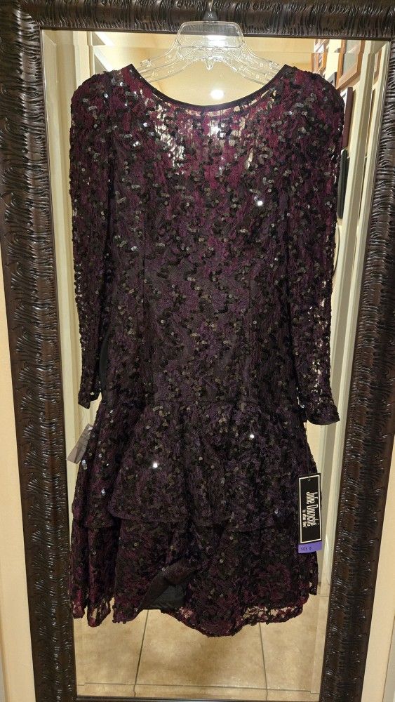 Vintage 80's Sequined Lace Cocktail Dress