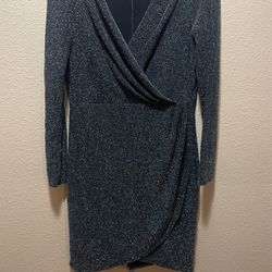 Black Silver Sparkle Dress Size Large