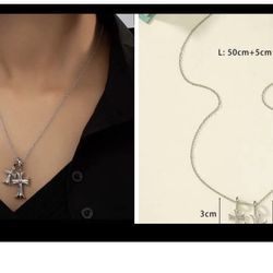 Double Cross Necklace - New 