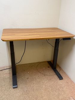 Electric Standing Desk with Wood Top