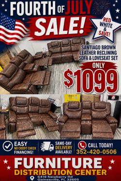 SANTIAGO BROWN LOVESEAT AND SOFA $1099!! FAST SHIPPING🚚 NO CREDIT CHECK💰