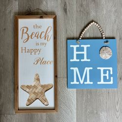 Beach House Wall Hangings - 2 Items