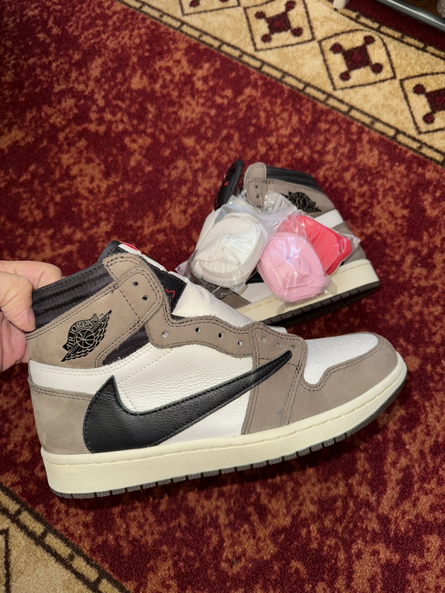 RARE brand New Travis Scott Jordan 1 high Mocha high Size 8.5 100% authentic  All og box and laces included 