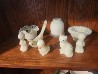 Hand Painted Glass Figures. 