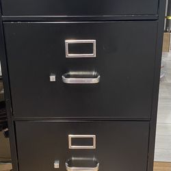 Black Metal File Cabinet 52x25x18