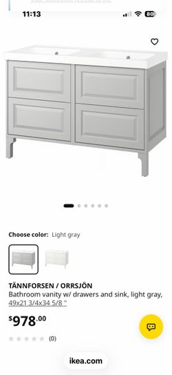 IKEA bathroom double sink 55””