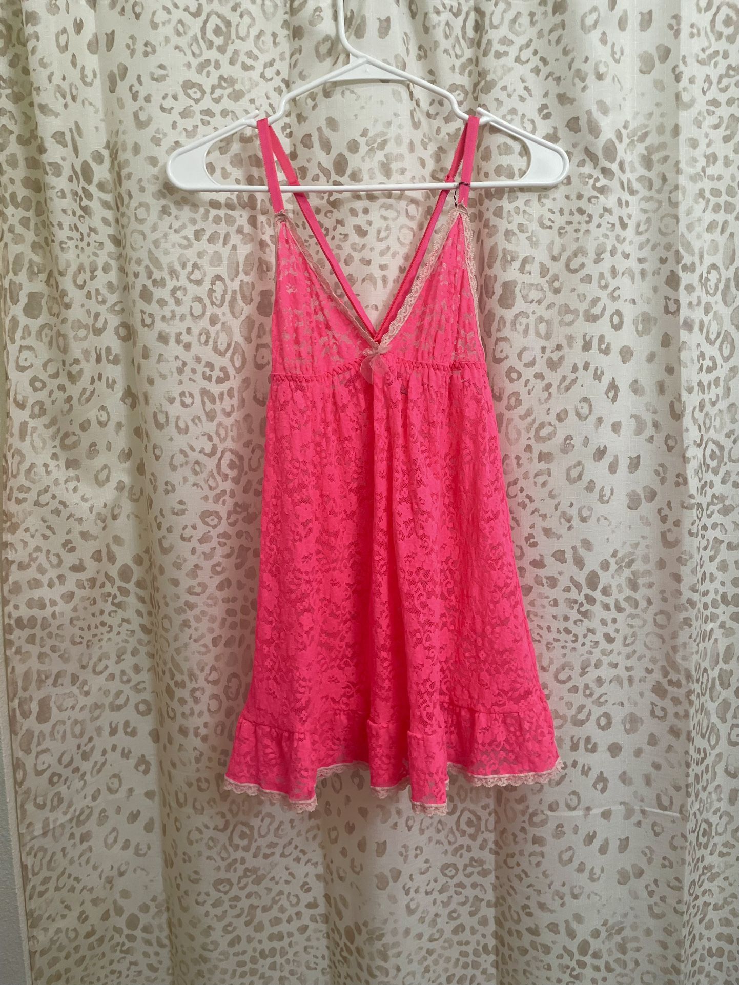 y2k hot pink baby doll slip dress