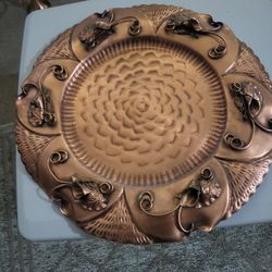 Vintage Gregorian Hand Made Plate - Solid Copper