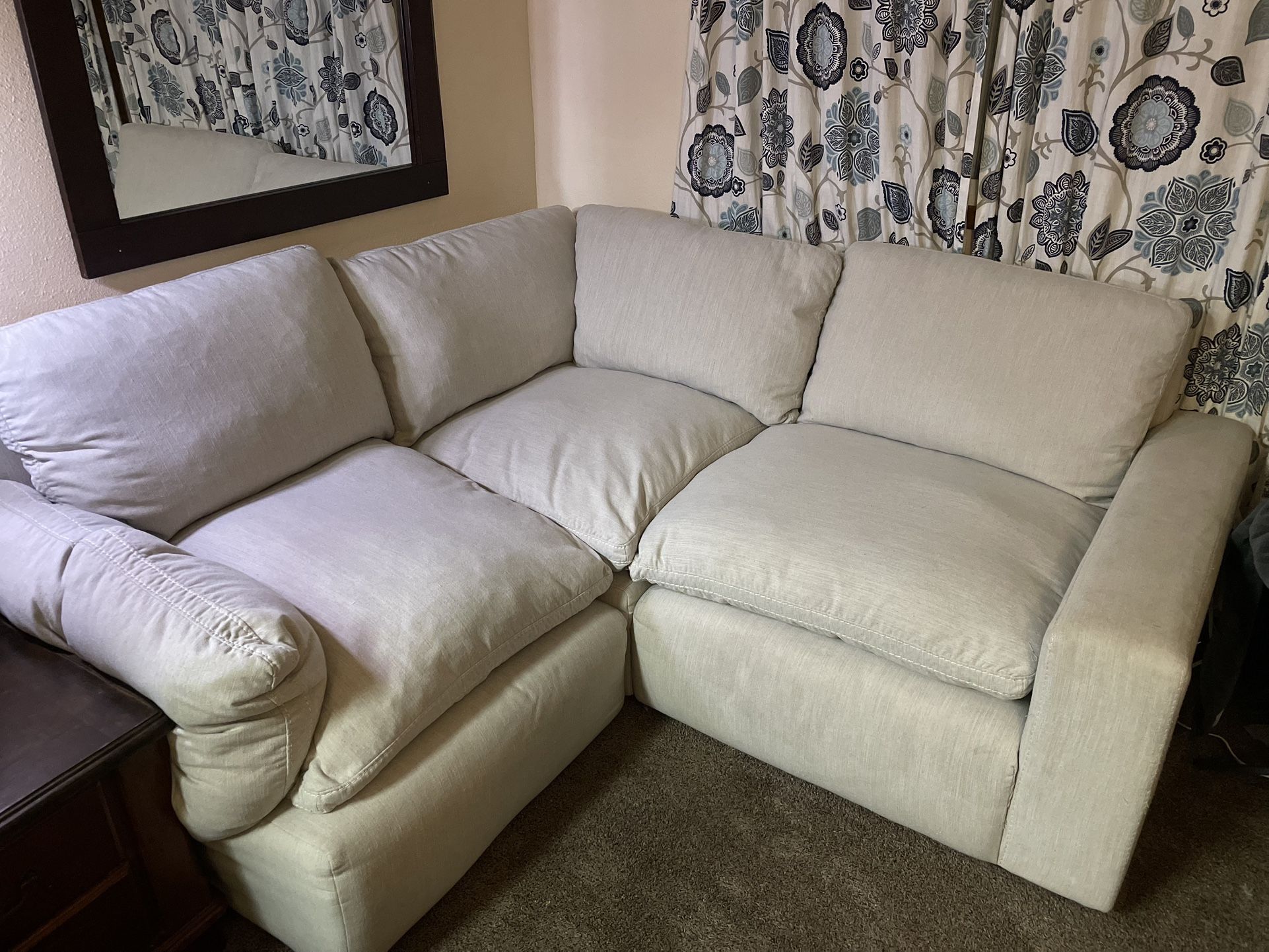 Real Down Feather Corner Sectional