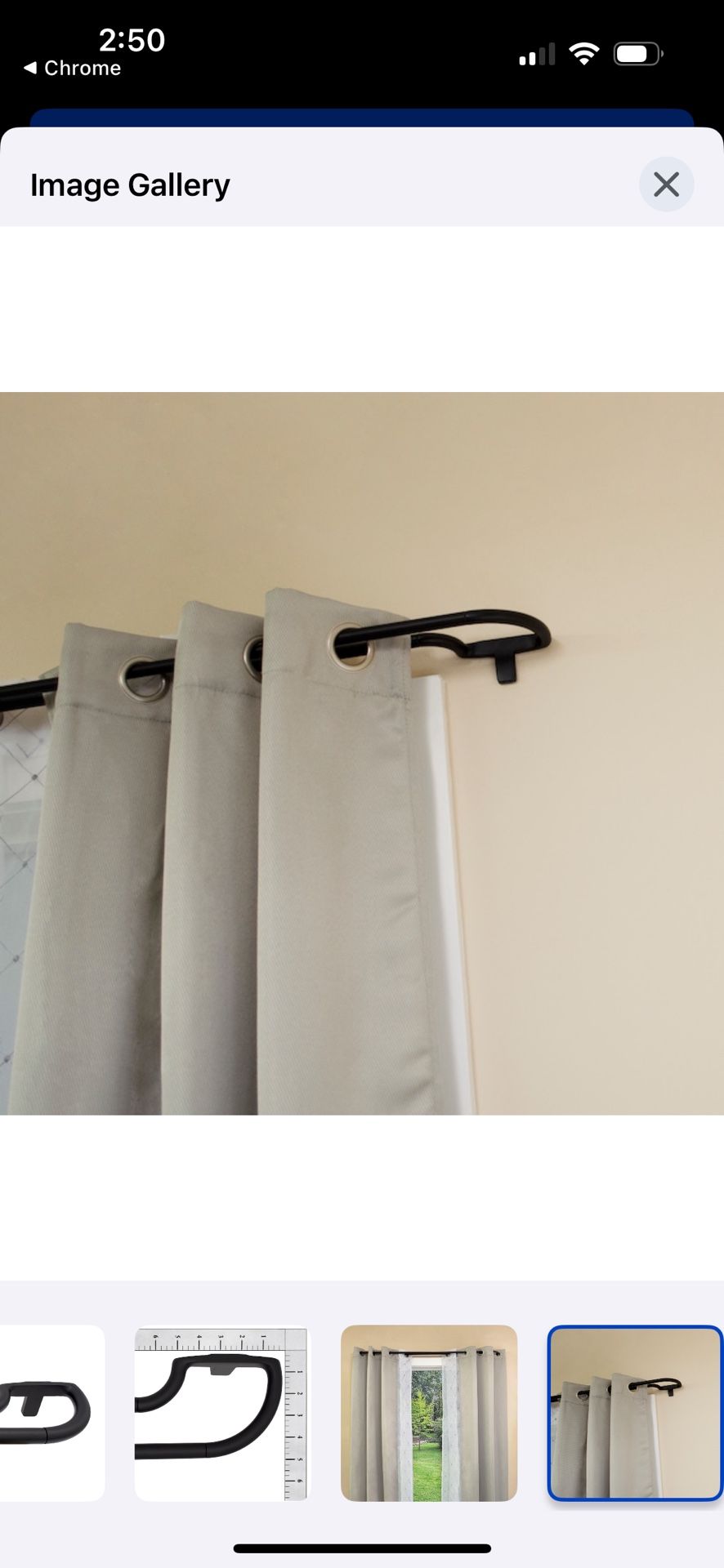 Drapery Rod Set - Matte Black