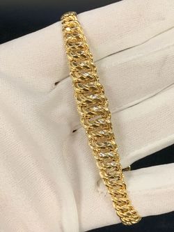 7" Gold Hollow bracelet #33939