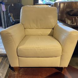 Comfy Cream Faux Leather Armchair