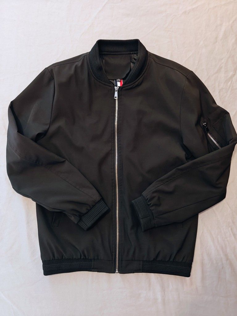 Black Bomber Jacket (Size Medium)