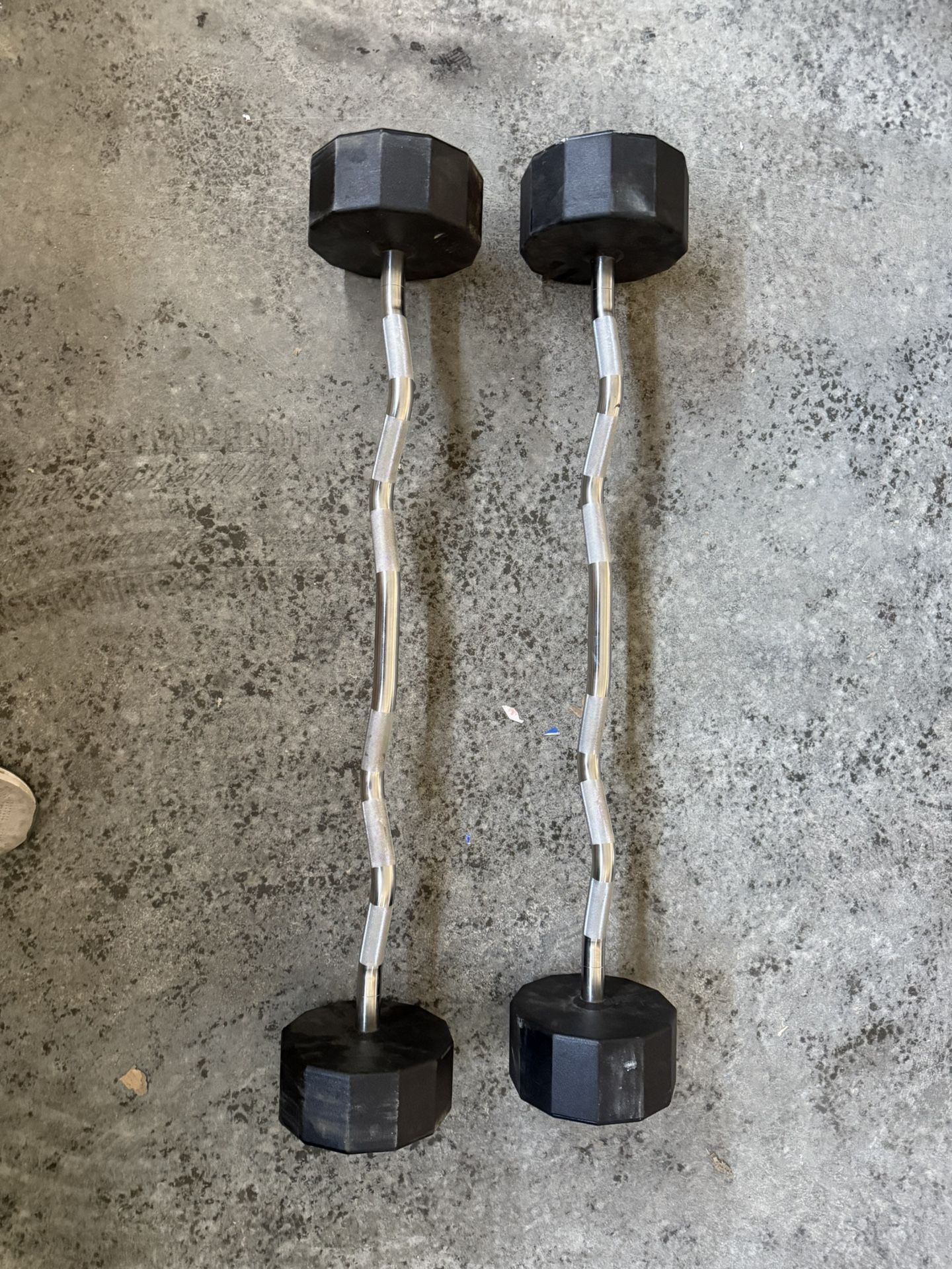 Set Of 2 Iron Grip EZ Curl Bar Barbell Weights