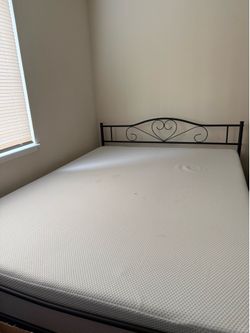 Queen Metal Bed frame and Zinus Mattress