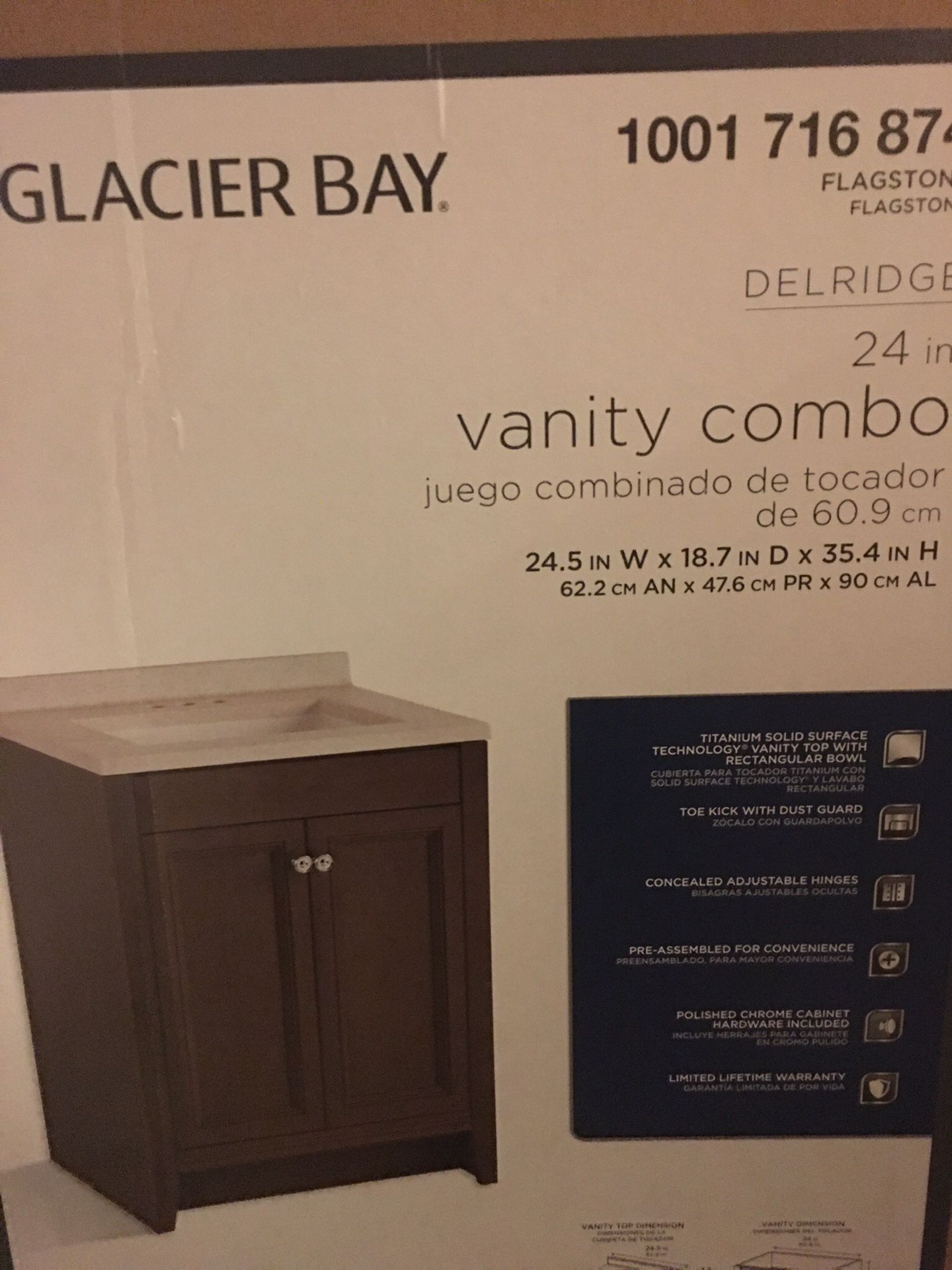BRAND NEW - STILL IN BOX Glacier Bay - 24 inch Bathroom Vanity Combo