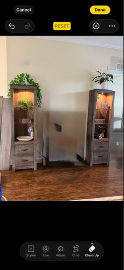 Lighted wood entertainment center
