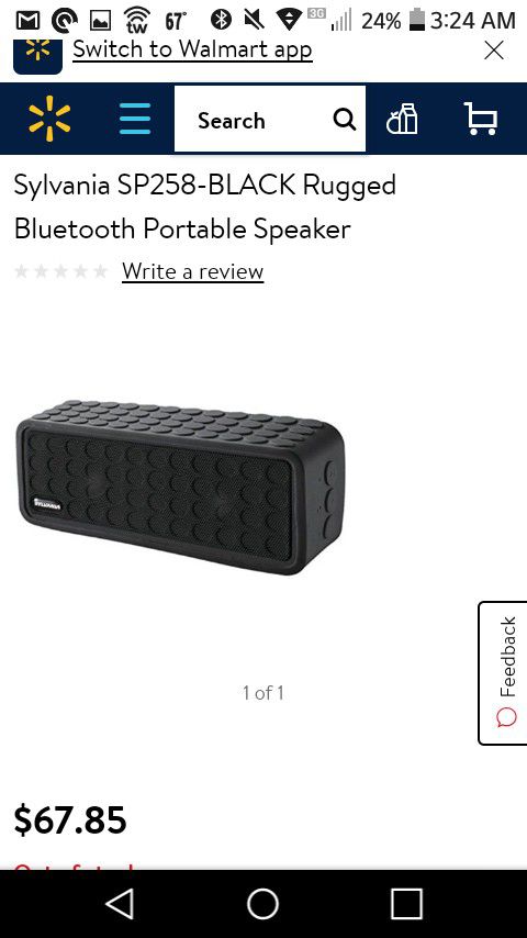 Sylvania Sp258-black Bluetooth Mini Speaker With Silicone Protective Cover