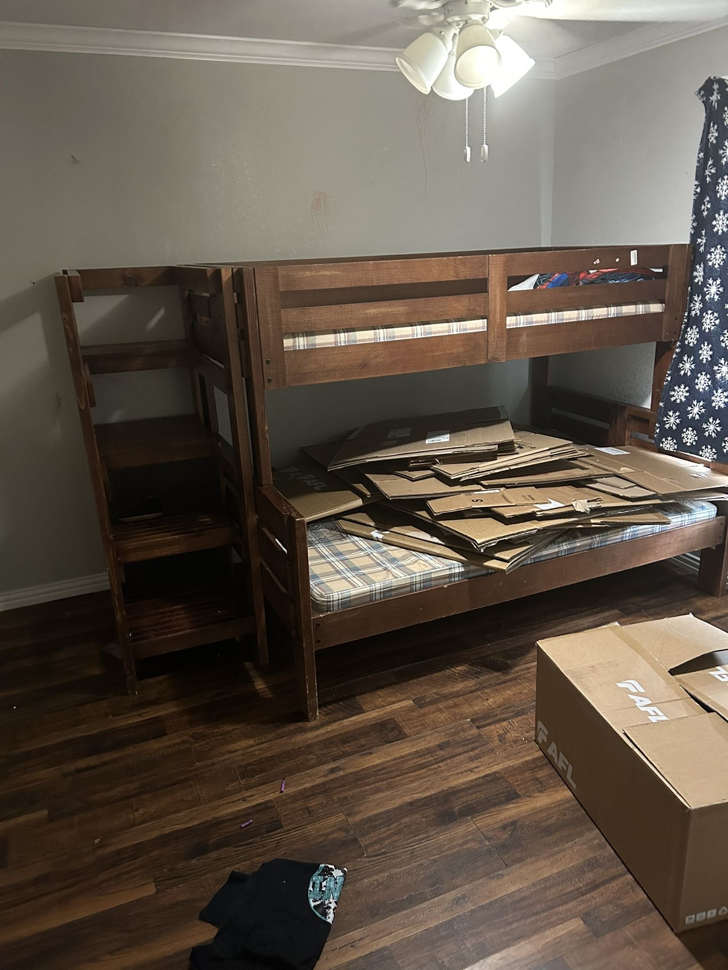Apple Wood Children’s Bunk Bed With Built In Drawers