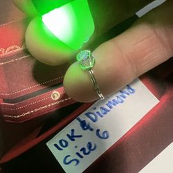 10K Solid White Gold Wedding Diamond 💎 Ring Size 6